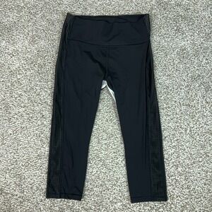 Athleta Leggings Womens Medium Black HIIT It Mesh Capri Pants Athletic Yoga Gym